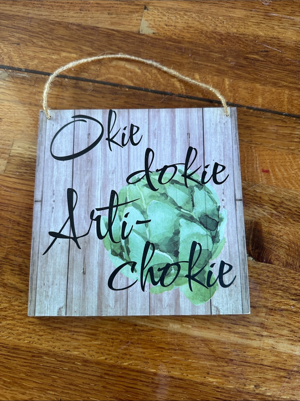 Artichoke Wall Sign - Green Watercolor